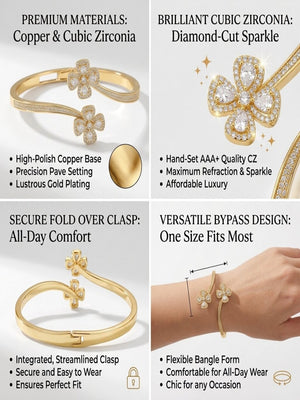 Niluk Gold-Plated Floral Bloom Kada
