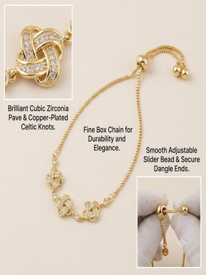 Niluk White & Gold Knot Elegance Bracelet