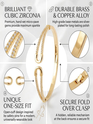 Niluk Gold-Plated White Sparkle Kada