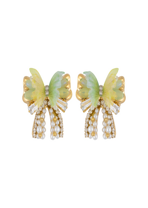 Elegant Butterfly Pearl Drop Earrings