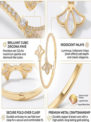 Niluk Gold-Plated White Enamel Kada
