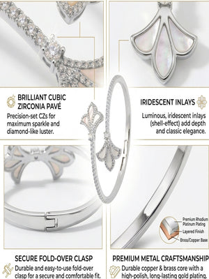Niluk Gold-Plated White Enamel Kada