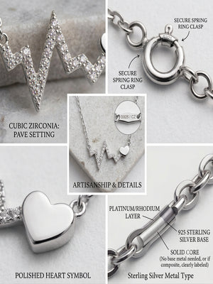 Niluk Gold-Plated Heartbeat Pendant Necklace