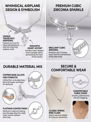 Niluk Rhodium-Plated Dragonfly Pendant Necklace with Sparkling Heart Charm
