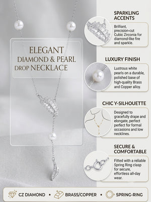Niluk Elegant Rhodium Butterfly Pendant Necklace with Pearl Drop
