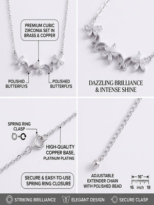 Niluk Elegant Gold-Plated Butterfly & Flower Necklace