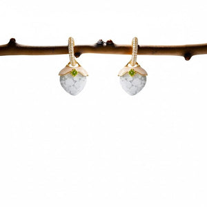 Niluk White Marble Drop Earrings