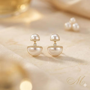 Niluk Golden Pearl Elegance Earrings