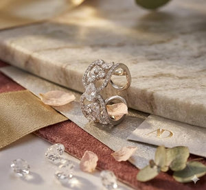 Niluk Elegant Rhodium-Tone Adjustable Ring