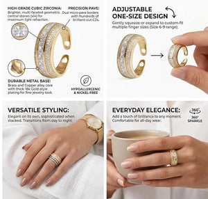 Niluk Elegant Gold-Plated Band  Adjustable Ring