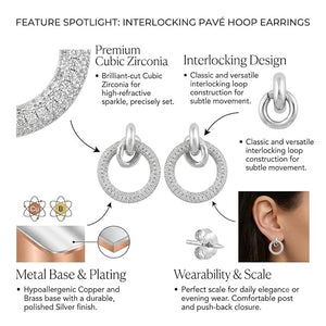 Niluk Rhodium Circle Sparkle Earrings
