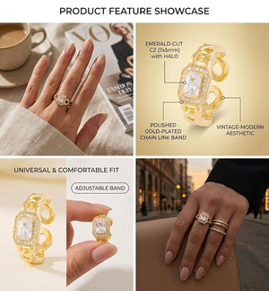 Niluk Radiant White Solitaire Finger Ring