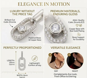 Niluk Rhodium Sparkle Links Earrings