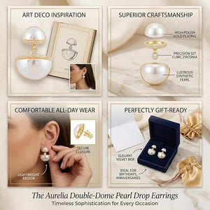 Niluk Golden Pearl Elegance Earrings