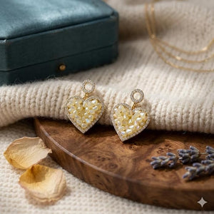 Niluk Golden Heart Petal Earrings