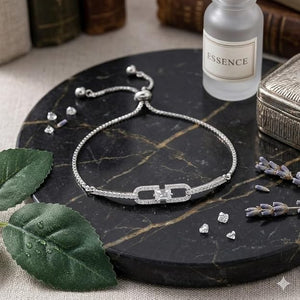 Niluk White & Rhodium Linked Elegance Bracelet