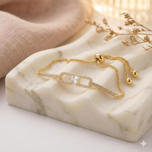 Niluk White & Rhodium Linked Elegance Bracelet