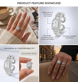 Niluk Radiant White Solitaire Finger Ring