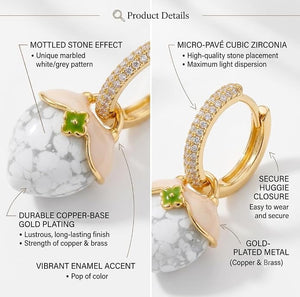 Niluk White Marble Drop Earrings