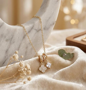 Niluk Gold-Plated Butterfly & Star Charm Necklace