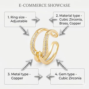 Niluk Elegance Interlock Finger Ring