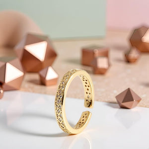 Niluk Elegant Gold-Plated Band Adjustable Ring