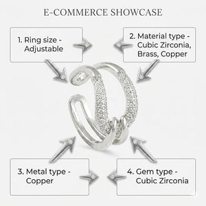 Niluk Elegance Interlock Finger Ring