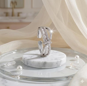 Niluk Gold Plated Elegant Bow-Design Adjustable Ring