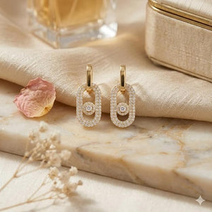 Niluk Rhodium Sparkle Links Earrings