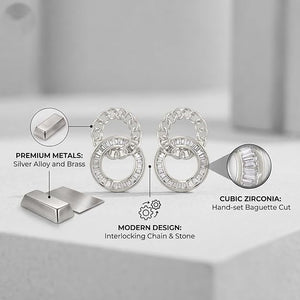 Niluk Rhodium Radiance Hoops Earrings for Women and Girls