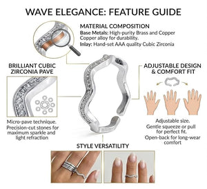 Niluk Gold Plated Stylish Wave-Design Adjustable Ring