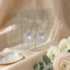 Niluk Rhodium Shimmer Squares