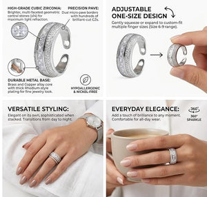 Niluk Elegant Gold-Plated Band  Adjustable Ring