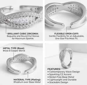 Niluk Gold-Plated Eye Shape Designer Adjustable Finger Ring