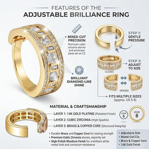Niluk Luxurious Gold-Plated Designer Band  Adjustable Finger Ring