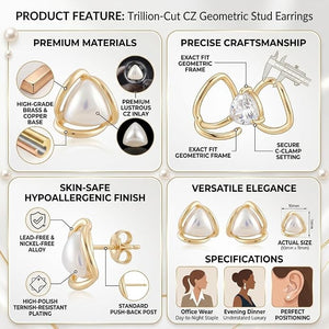 Niluk Golden Pearl Grace Studs