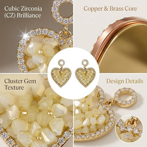Niluk Golden Heart Petal Earrings