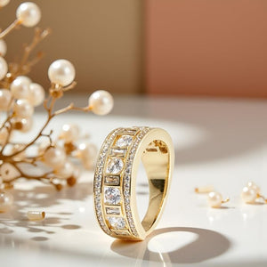 Niluk Luxurious Gold-Plated Designer Band  Adjustable Finger Ring