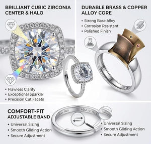 Niluk Elegant Solitaire-Style Gold Plated  Adjustable Ring
