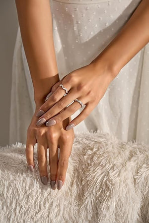 Niluk White Rhodium Elegant Band Ring