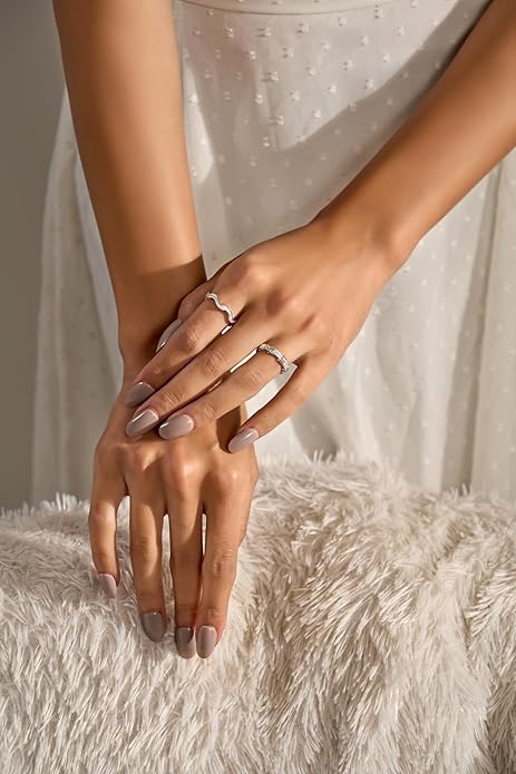 Niluk White Rhodium Elegant Band Ring