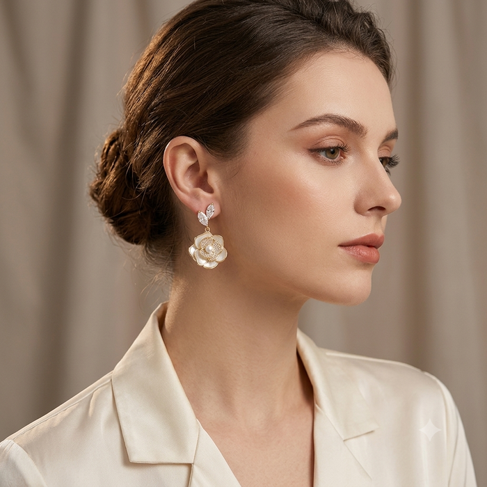 Niluk Golden Blossom Dangles