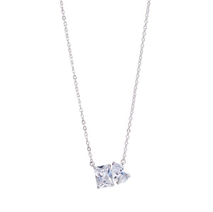 Niluk Gold-Plated Dual Crystal Pendant Necklace